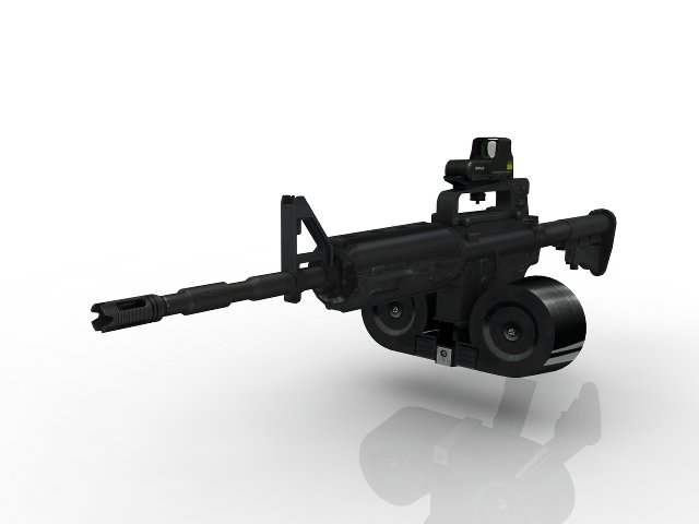 Machine GUN Model 3D .c4d .max .obj .3ds .fbx .stl .blend 