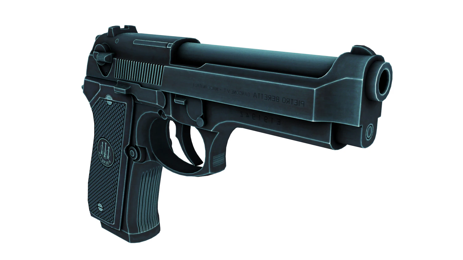 of a Pistol 3D Model .c4d .max .obj .3ds .fbx .stl .blend 