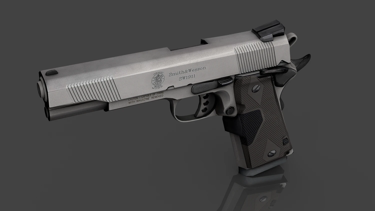 Smith Wesson SW1911 3D Model .c4d .max .obj .3ds .fbx .stl .blend