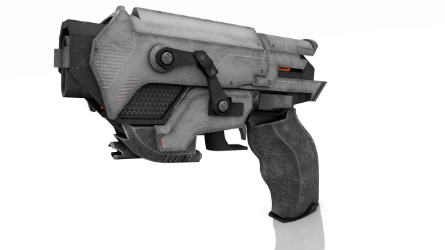Science Fiction Blaster 3D Model .c4d .max .obj .3ds .fbx .stl .blend 