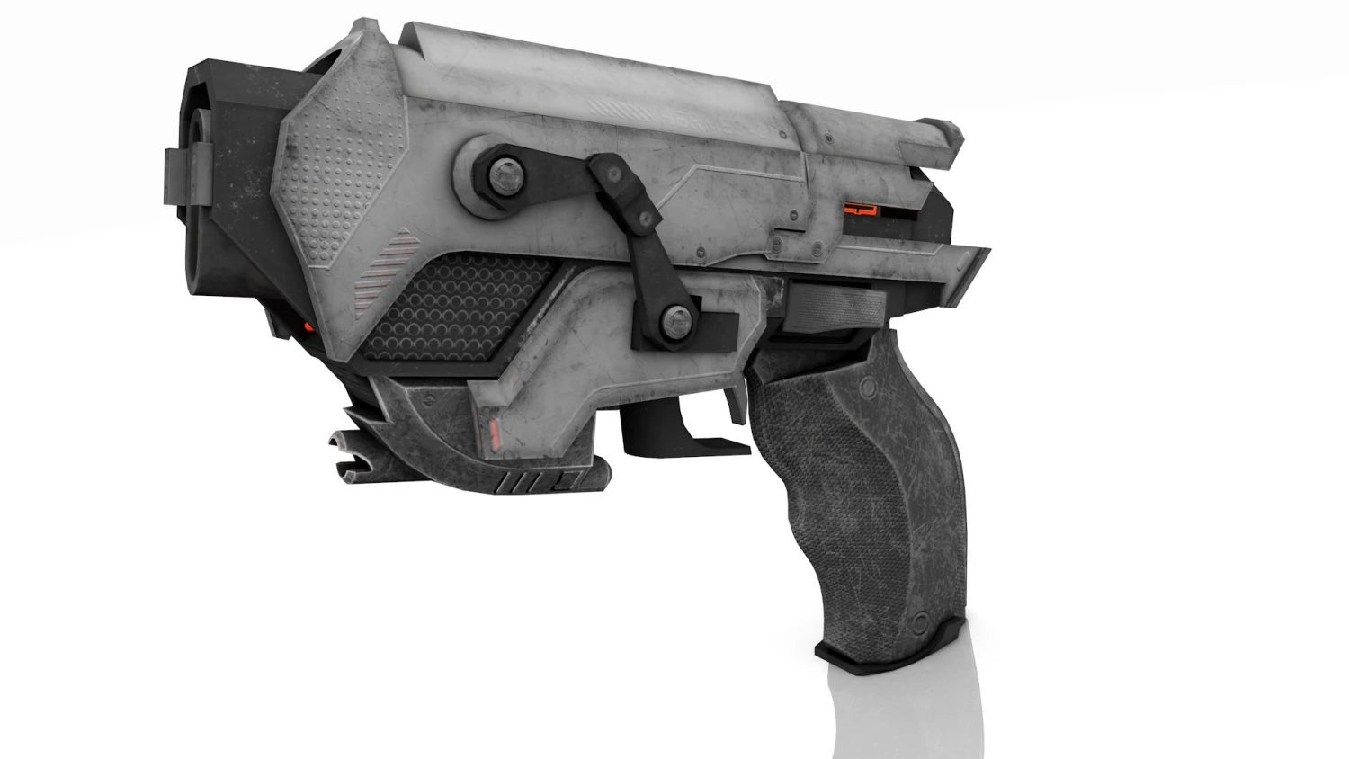 Science Fiction Blaster 3D Model .c4d .max .obj .3ds .fbx .stl .blend 