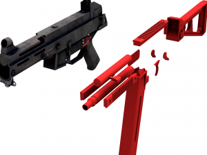UMP 45 Low Poly 3Dモデル