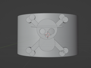 One piece anime straw hat pirate emblem ring 3D Print Model