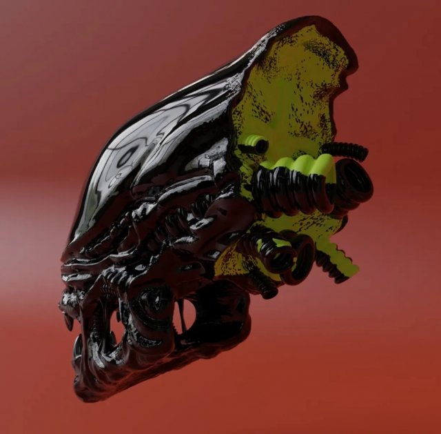 Alien HEAD 3D 3Dプリントモデル .c4d .max .obj .3ds .fbx .stl .blend 
