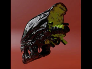 Alien HEAD 3D 3D Print Model