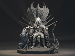 Predator on Throne 3D 3D Print Model