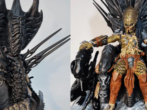 Predator on Throne 3D 3D Print Model