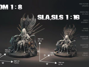Predator on Throne 3D 3D Print Model