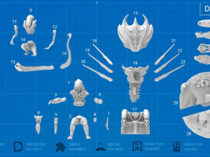 Predator on Throne 3D 3D Print Model