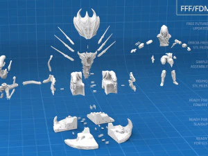 Predator on Throne 3D 3D Print Model