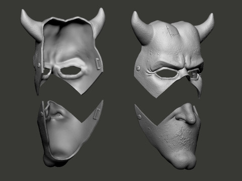Bundle Pack Halloween mask black phonescary moviedemon mask 3D Print Model