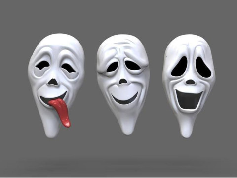 Bundle Pack Halloween mask black phonescary moviedemon mask 3D Print Model