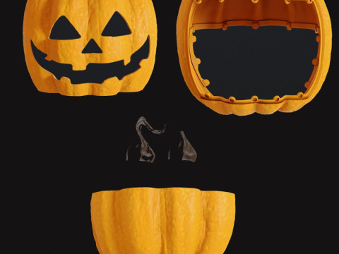 Halloween Pumpkin Head 3D Baskı Modeli