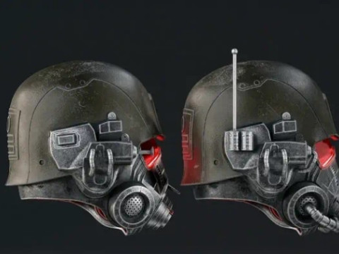Helmet Fallout 4 Rangers stl Model Cetak 3D