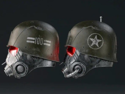 Helmet Fallout 4 Rangers stl Model Cetak 3D