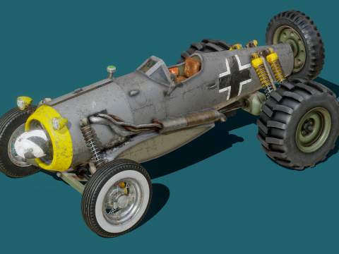 Fw 190 Airplane to Car Conversion 3D-Modell