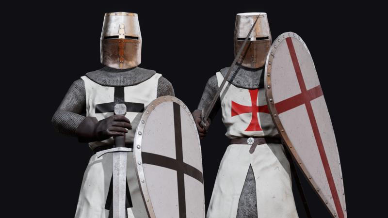 Crusader Knights Model 3D .c4d .max .obj .3ds .fbx .stl .blend