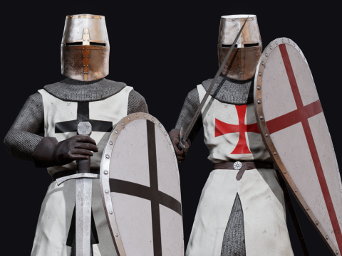 Crusader Knights 3D Model