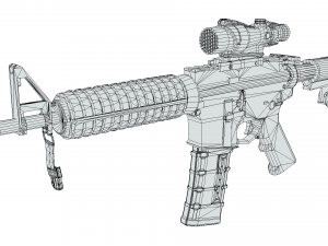 AR-15 style rifle 3D Model