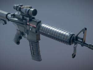 AR-15 style rifle 3D Model