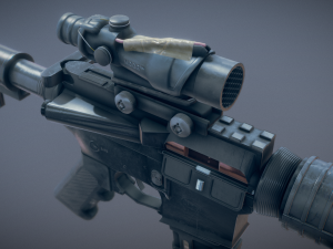 AR-15 style rifle 3D Model