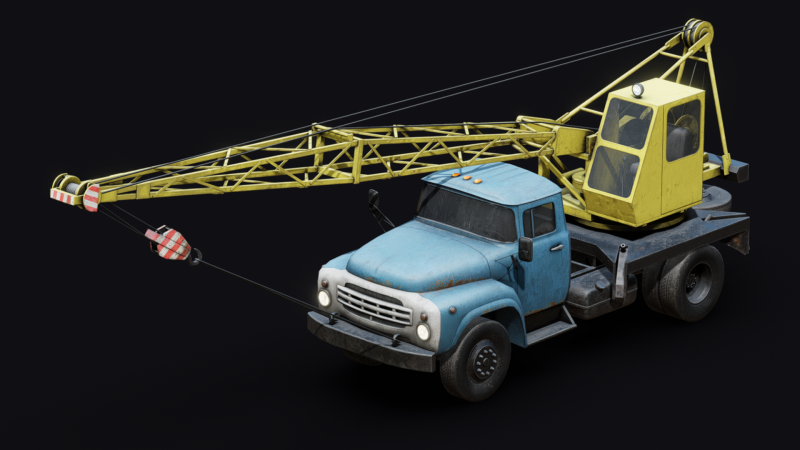 Mobile Crane 3D Модель .c4d .max .obj .3ds .fbx .stl .blend