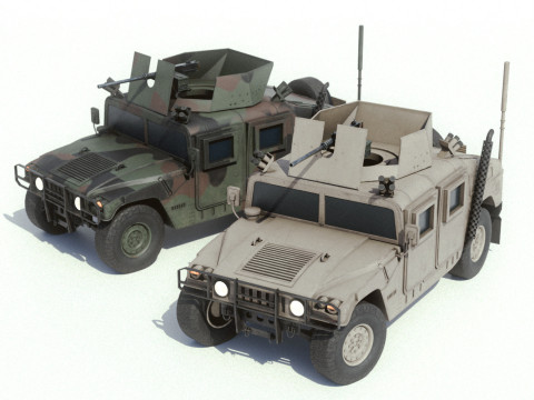 M1114 Up-Armoured High Mobility Multipurpose Wheeled Vehicle 3D Модель