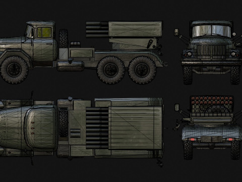 BM-21 Grad Model 3D