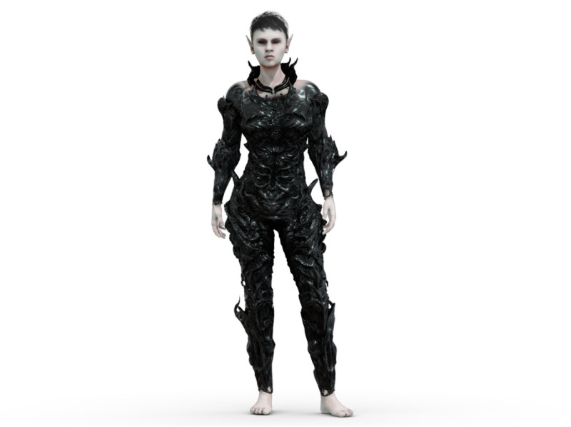 Elf Black 3D 模型 .c4d .max .obj .3ds .fbx .stl .blend 