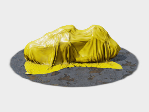 Cyberpunk bike under tarp cover 3D Model