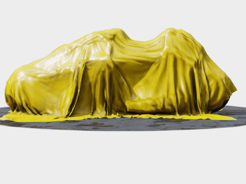Cyberpunk bike under tarp cover 3D मॉडल