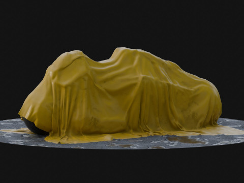 Cyberpunk bike under tarp cover 3D मॉडल