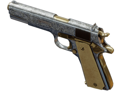 Pistol with Engravings 3D Model
