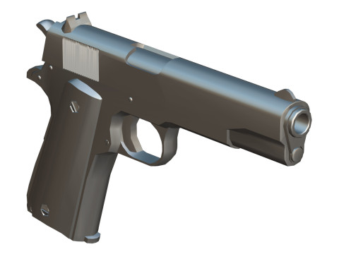 Pistol with Engravings 3D Model