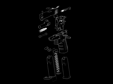 G17 9mm Pistol Schematics Modèle 3D