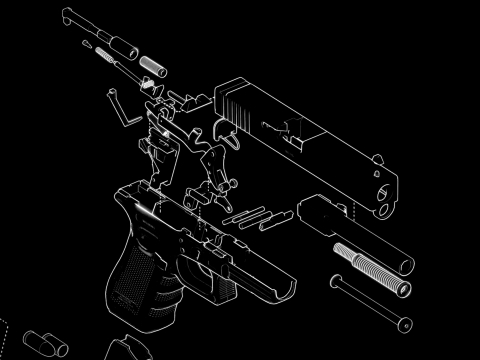 G17 9mm Pistol Schematics Modèle 3D