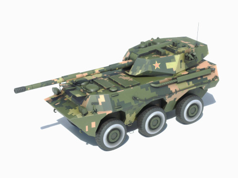 PLA PTL02 Wheeled Tank Destroyer 3D Model