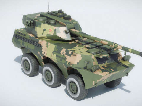 PLA PTL02 Wheeled Tank Destroyer 3D Model