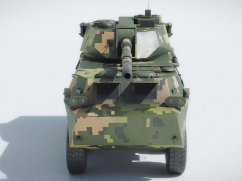 PLA PTL02 Wheeled Tank Destroyer 3D Model