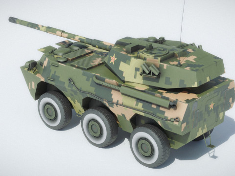 PLA PTL02 Wheeled Tank Destroyer 3D Model