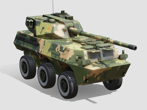 PLA PTL02 Wheeled Tank Destroyer 3D Model