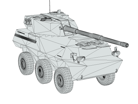 PLA PTL02 Wheeled Tank Destroyer 3D Model