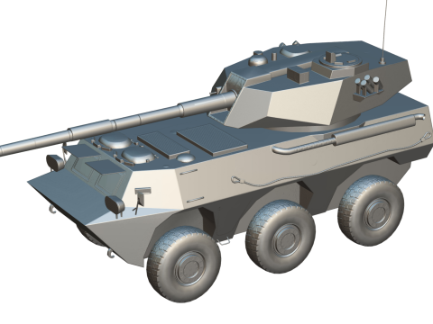 PLA PTL02 Wheeled Tank Destroyer 3D Model