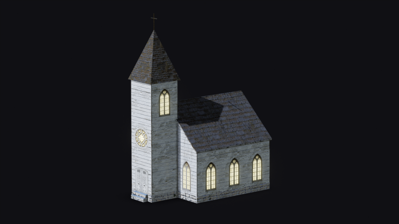 Church Modèle 3D .c4d .max .obj .3ds .fbx .stl .blend