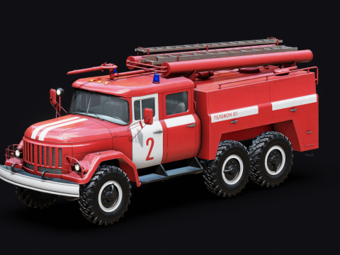 Soviet AC40 Fire Truck 3D Model