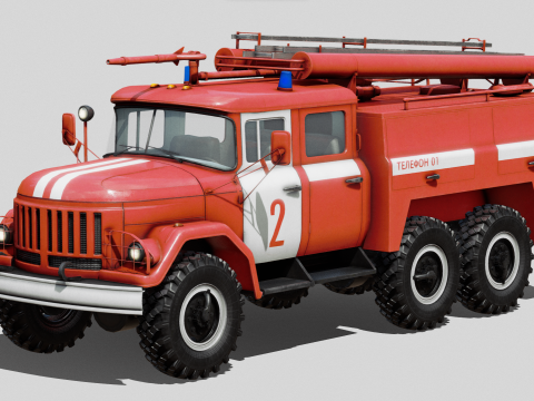 Soviet AC40 Fire Truck 3D Model