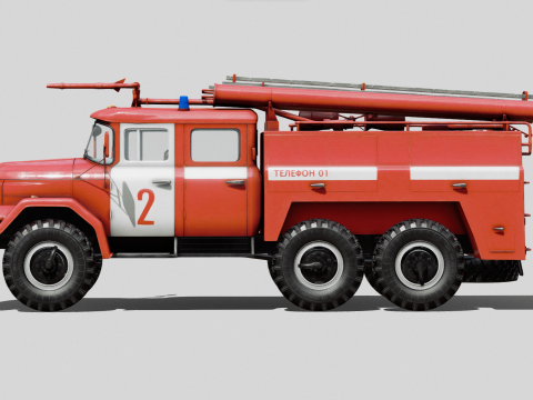 Soviet AC40 Fire Truck 3D Model