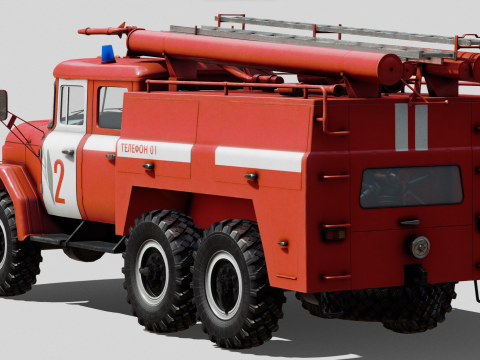 Soviet AC40 Fire Truck 3D Model