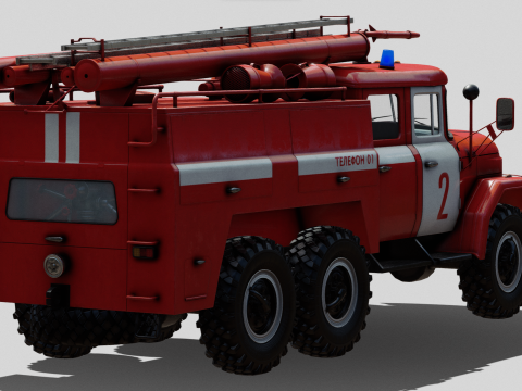 Soviet AC40 Fire Truck 3D Model