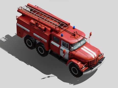 Soviet AC40 Fire Truck 3D Model
